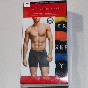 Tommy Hilfiger Men's Cotton Stretch Multi Color Boxer Briefs 4-Pack Size Small